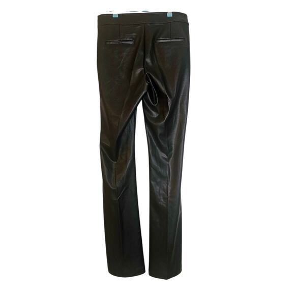 Loft NWT Chocolate Brown Tall Faux Leather Preppy Dark Academia Flare Leg Pants - Picture 2 of 6